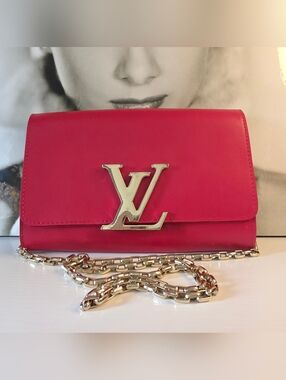 Louis Vuitton Red Leather Chain Louis